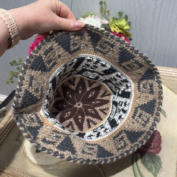 Vintage 90s Chullo Alpaca Peruvian Tribal Roll Up Bucket Hat - Picture 11 of 12